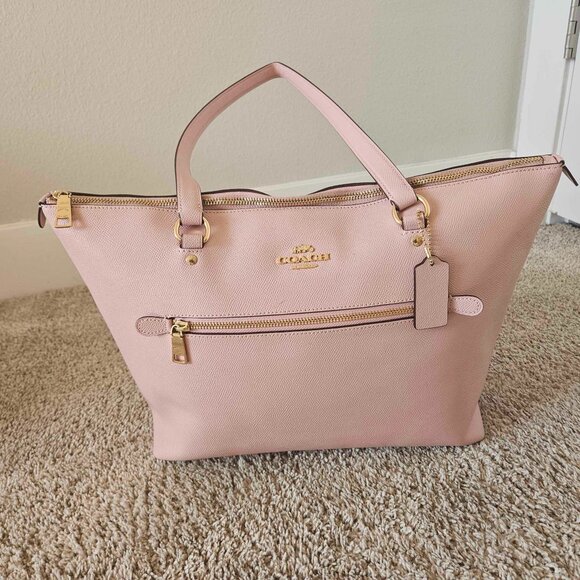 Light Pink Coach Regenerative Leather Tote Bag with Charm - Picture 1 of 16